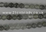 CCQ311 15.5 inches 6mm faceted round cloudy quartz beads wholesale