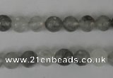 CCQ312 15.5 inches 8mm faceted round cloudy quartz beads wholesale