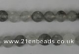 CCQ312 15.5 inches 8mm faceted round cloudy quartz beads wholesale