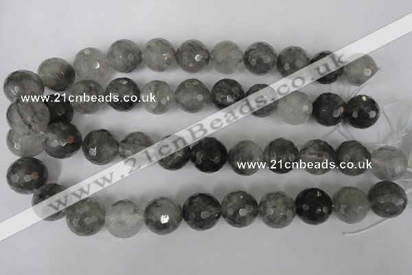 CCQ317 15.5 inches 18mm faceted round cloudy quartz beads wholesale