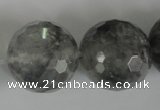 CCQ320 15.5 inches 25mm faceted round cloudy quartz beads wholesale