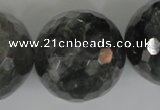 CCQ321 15.5 inches 30mm faceted round cloudy quartz beads wholesale