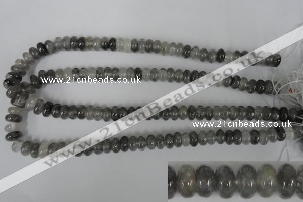 CCQ327 15.5 inches 6*10mm rondelle cloudy quartz beads wholesale