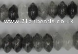 CCQ328 15.5 inches 7*13mm rondelle cloudy quartz beads wholesale