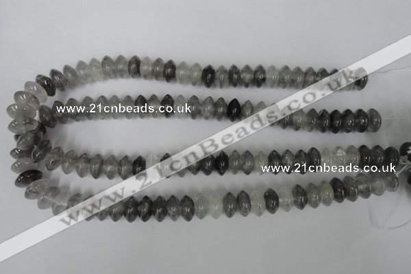 CCQ328 15.5 inches 7*13mm rondelle cloudy quartz beads wholesale