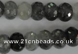 CCQ333 15.5 inches 10*14mm faceted rondelle cloudy quartz beads