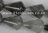 CCQ340 15.5 inches 18*25mm teardrop cloudy quartz beads wholesale