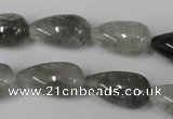 CCQ342 15.5 inches 12*22mm teardrop cloudy quartz beads wholesale