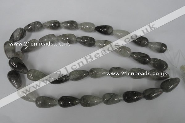 CCQ342 15.5 inches 12*22mm teardrop cloudy quartz beads wholesale