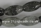 CCQ346 15.5 inches 15*25mm rice cloudy quartz beads wholesale