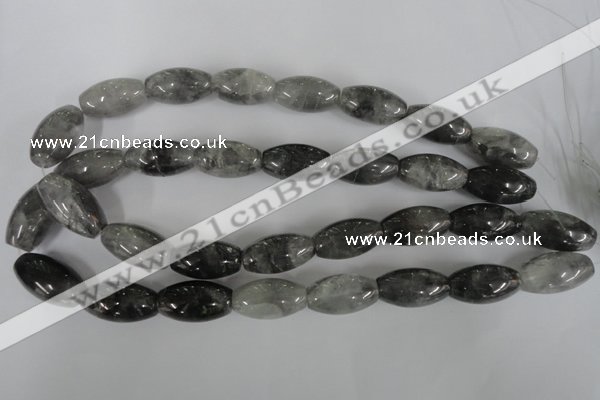 CCQ346 15.5 inches 15*25mm rice cloudy quartz beads wholesale