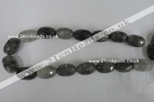 CCQ352 15.5 inches 18*25mm faceted rice cloudy quartz beads wholesale