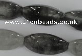 CCQ362 15.5 inches 15*30mm trihedron cloudy quartz beads wholesale