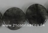 CCQ376 15.5 inches 25mm flat round cloudy quartz beads wholesale