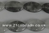 CCQ388 15.5 inches 12*20mm oval cloudy quartz beads wholesale