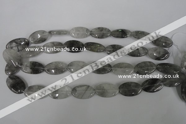 CCQ389 15.5 inches 15*25mm oval cloudy quartz beads wholesale