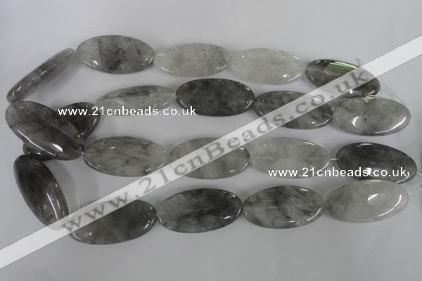 CCQ392 15.5 inches 20*40mm oval cloudy quartz beads wholesale