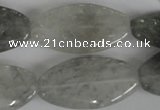 CCQ396 15.5 inches 18*35mm flat drum cloudy quartz beads wholesale