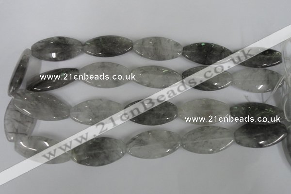 CCQ396 15.5 inches 18*35mm flat drum cloudy quartz beads wholesale