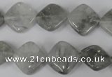 CCQ420 15.5 inches 15*15mm diamond cloudy quartz beads wholesale