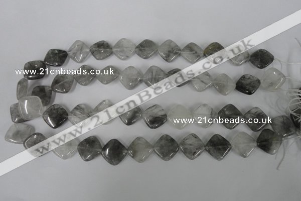 CCQ420 15.5 inches 15*15mm diamond cloudy quartz beads wholesale