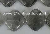 CCQ423 15.5 inches 20*20mm diamond cloudy quartz beads wholesale