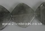 CCQ425 15.5 inches 25*25mm diamond cloudy quartz beads wholesale