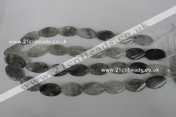 CCQ455 15.5 inches 15*25mm twisted oval cloudy quartz beads wholesale