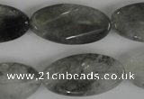 CCQ456 15.5 inches 15*30mm twisted oval cloudy quartz beads wholesale