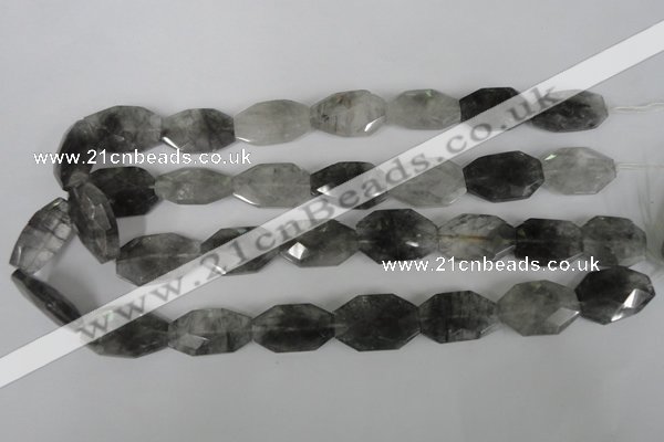 CCQ500 15.5 inches 16*25mm faceted octagonal cloudy quartz beads