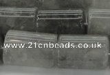 CCQ550 15.5 inches 15*22mm tube cloudy quartz beads wholesale
