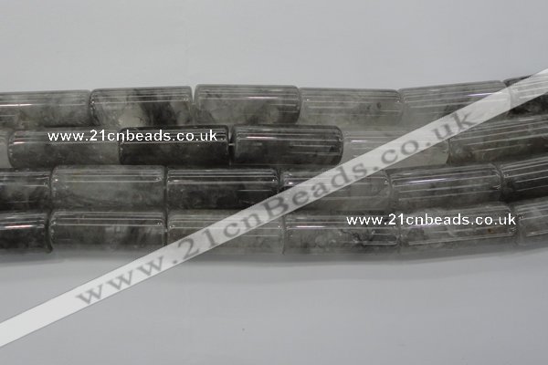 CCQ552 15.5 inches 16*40mm tube cloudy quartz beads wholesale