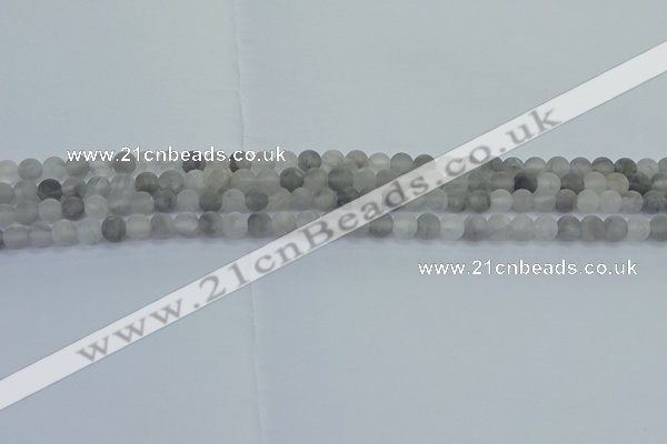 CCQ560 15.5 inches 4mm round matte cloudy quartz beads wholesale
