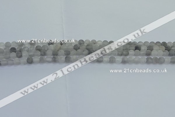 CCQ560 15.5 inches 4mm round matte cloudy quartz beads wholesale