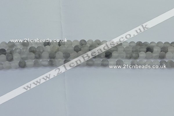 CCQ561 15.5 inches 6mm round matte cloudy quartz beads wholesale