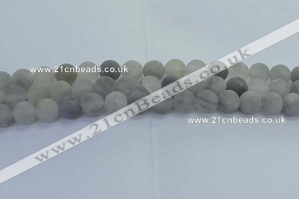 CCQ564 15.5 inches 12mm round matte cloudy quartz beads wholesale