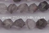 CCQ572 15.5 inches 8mm faceted nuggets cloudy quartz beads