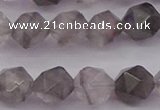 CCQ573 15.5 inches 10mm faceted nuggets cloudy quartz beads