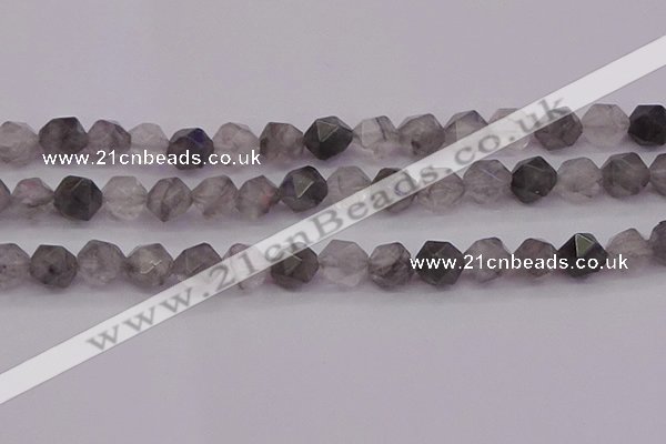 CCQ574 15.5 inches 12mm faceted nuggets cloudy quartz beads