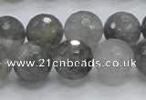 CCQ62 15.5 inches 14mm faceted round cloudy quartz beads wholesale