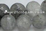 CCQ64 15.5 inches 18mm faceted round cloudy quartz beads wholesale