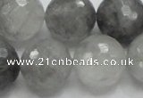 CCQ65 15.5 inches 20mm faceted round cloudy quartz beads wholesale