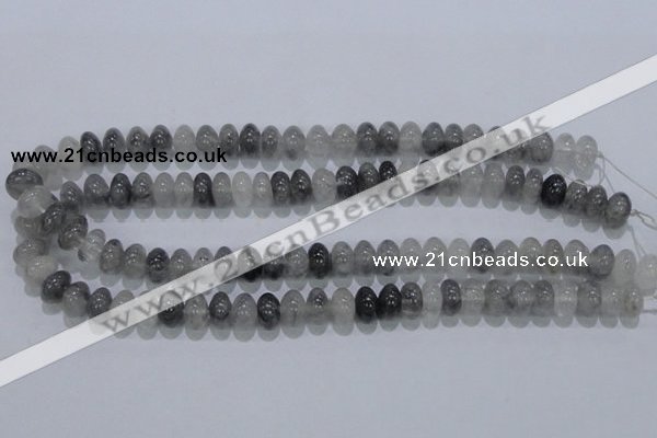 CCQ69 15.5 inches 7*12mm rondelle cloudy quartz beads wholesale