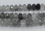 CCQ73 15.5 inches 6*8mm faceted rondelle cloudy quartz beads wholesale