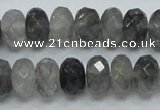 CCQ76 15.5 inches 8*14mm faceted rondelle cloudy quartz beads wholesale