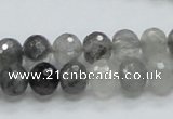 CCQ77 15.5 inches 8*10mm faceted rondelle cloudy quartz beads wholesale