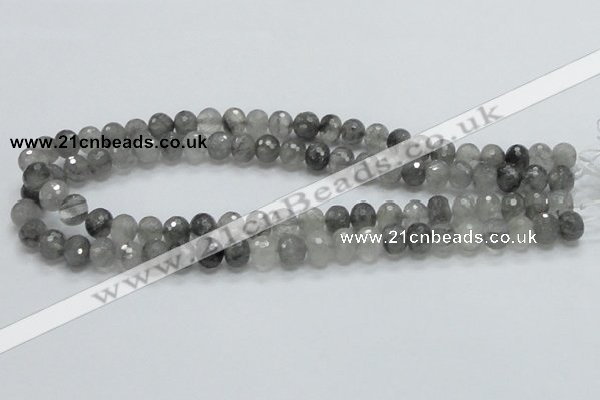 CCQ77 15.5 inches 8*10mm faceted rondelle cloudy quartz beads wholesale