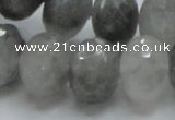 CCQ79 15.5 inches 15*20mm faceted rondelle cloudy quartz beads wholesale