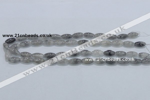 CCQ81 15.5 inches 8*16mm rice cloudy quartz beads wholesale
