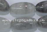 CCQ84 15.5 inches 15*30mm rice cloudy quartz beads wholesale